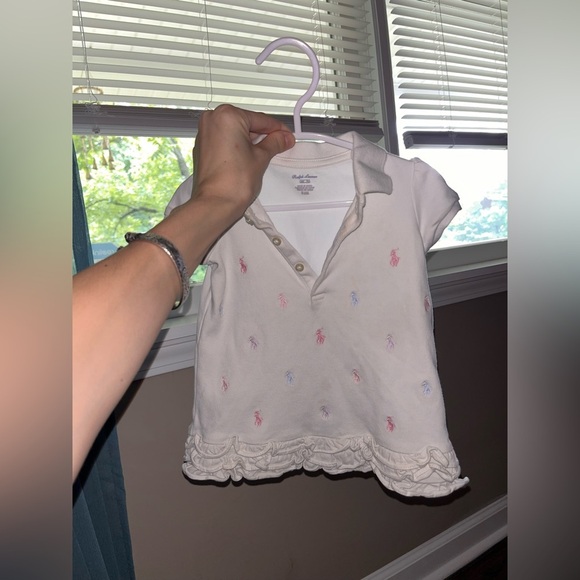 Baby Ralph Lauren White Polo with Pink & blue Accents - Picture 6 of 6